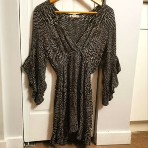 Billabong black polka dot mini dress